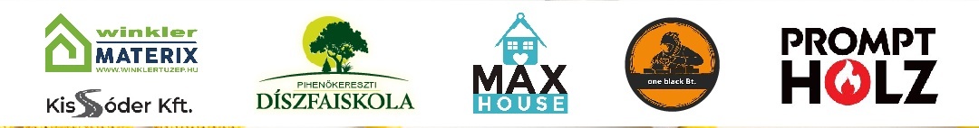 HOP-BAU partnerei: Winkler Materix, Pihenőkereszti Díszfaiskola, Max House, One Black Bt., Prompt Holz és Kis Söder Kft.